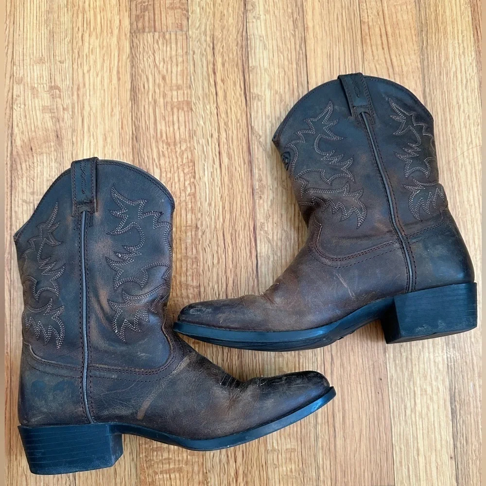 ARIAT 4LR 10001825 Brown Leather Upper Western Cowboy Boots Kids  /Youth SIZE 4